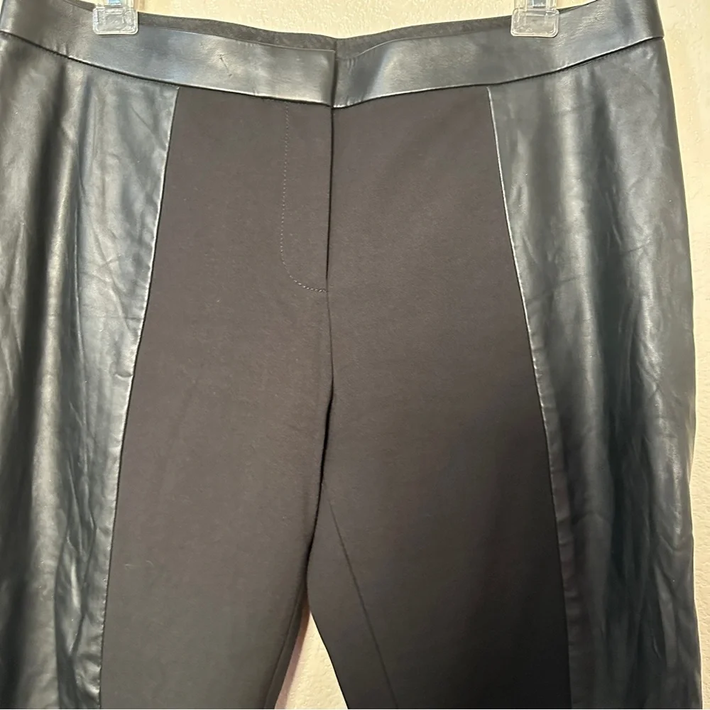 Tory Burch‎ Mabely Pants Faux Leather Side Sz Medium